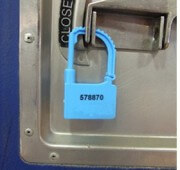 padlock seal on trolley