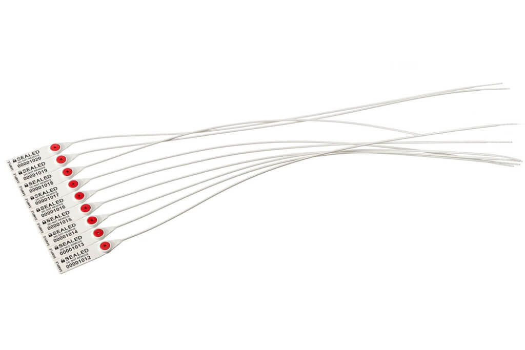 Nylon Plastic Seal DSX-500 White Red by Hoefon Security Seals